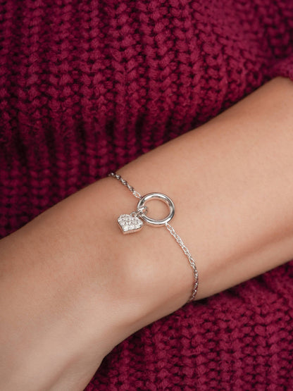 Puffy Heart Reversible Charm S925 Silver Rhodium (4) – Mondays Made Flower & Birthstone Jewelry Singapore