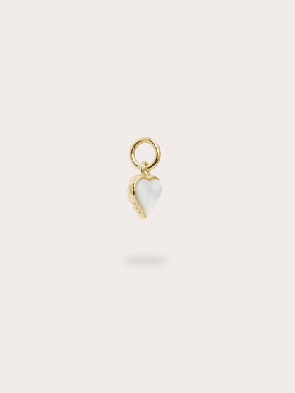 Puffy Heart Reversible Charm 18K Gold Mother of Pearl (2) – Mondays Made Flower & Birthstone Jewelry Singapore