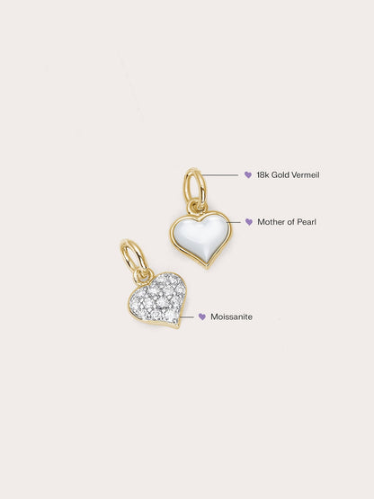 Puffy Heart Reversible Charm 18K Gold (1) – Mondays Made Flower & Birthstone Jewelry Singapore