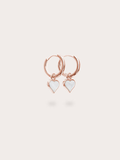 Puffy Heart Reversible Huggie Earrings 18K Rose Gold (3) – Mondays Made Flower & Birthstone Jewelry Singapore