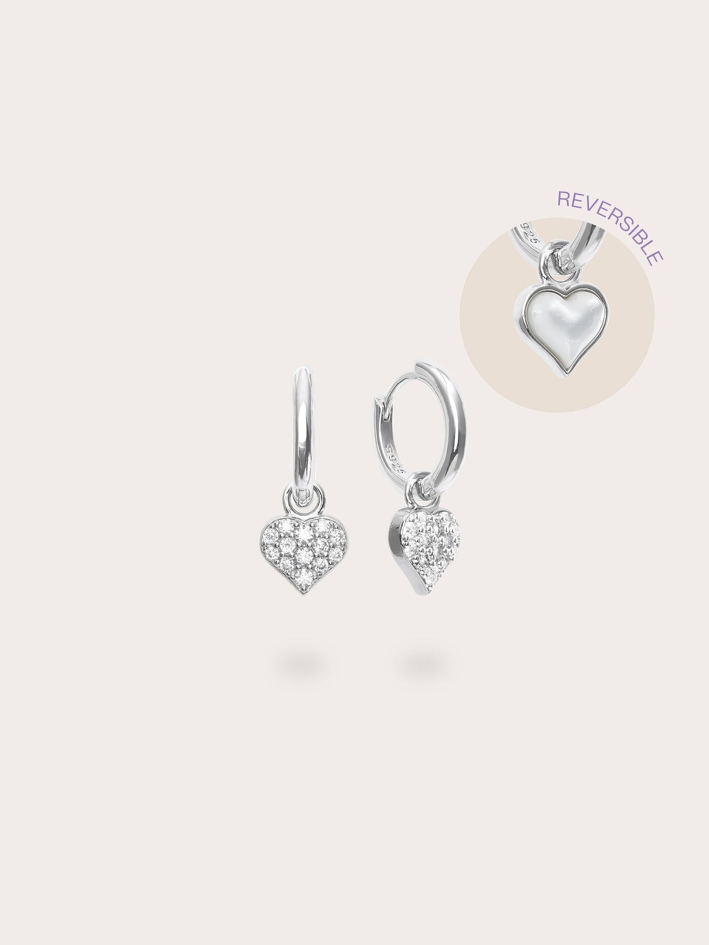 Puffy Heart Reversible Huggie Earrings