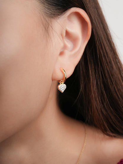 Puffy Heart Reversible Huggie Earrings 18K Gold (4) – Mondays Made Flower & Birthstone Jewelry Singapore