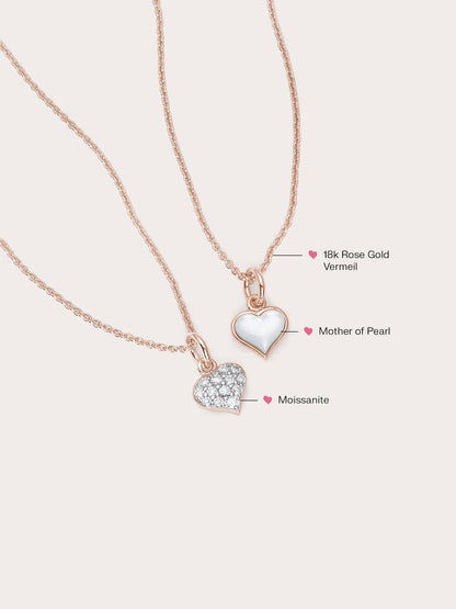 Puffy Heart Reversible Necklace 18K Rose Gold (2) – Mondays Made Flower & Birthstone Jewelry Singapore