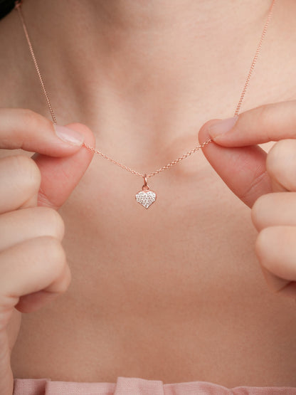 Puffy Heart Reversible Necklace 18K Rose Gold (3) – Mondays Made Flower & Birthstone Jewelry Singapore