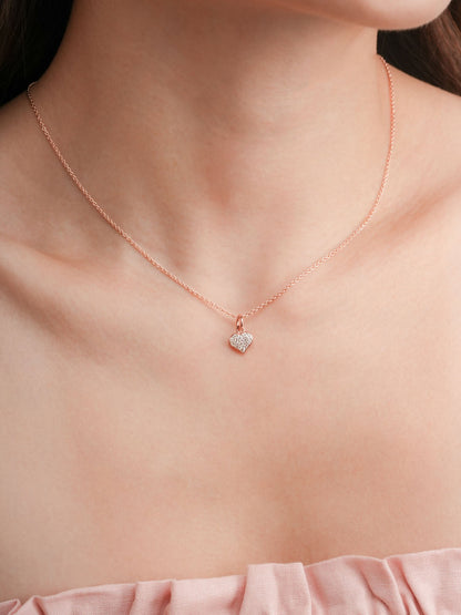 Puffy Heart Reversible Necklace 18K Rose Gold S4v2 – Mondays Made Flower & Birthstone Jewelry Singapore