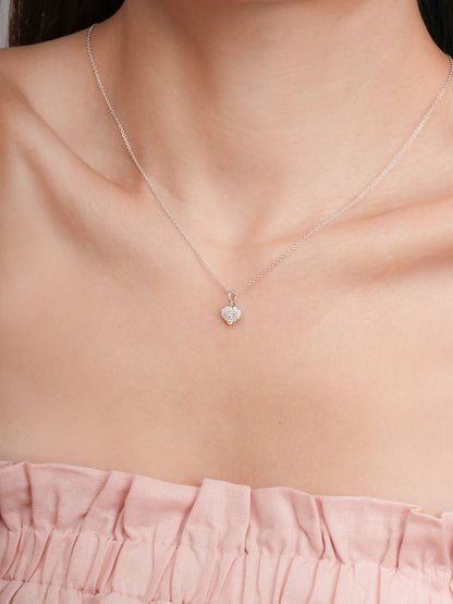Puffy Heart Reversible Necklace S925 Silver Rhodium S3v2 – Mondays Made Flower & Birthstone Jewelry Singapore