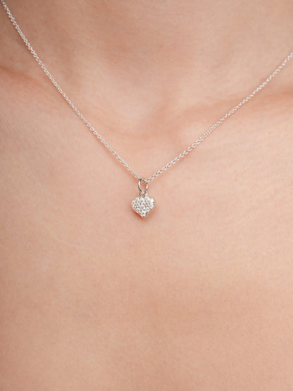 Puffy Heart Reversible Necklace S925 Silver Rhodium (4) – Mondays Made Flower & Birthstone Jewelry Singapore
