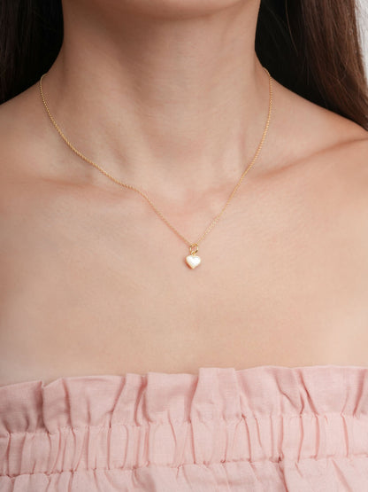 Puffy Heart Reversible Necklace 18K Gold S1v2 – Mondays Made Flower & Birthstone Jewelry Singapore