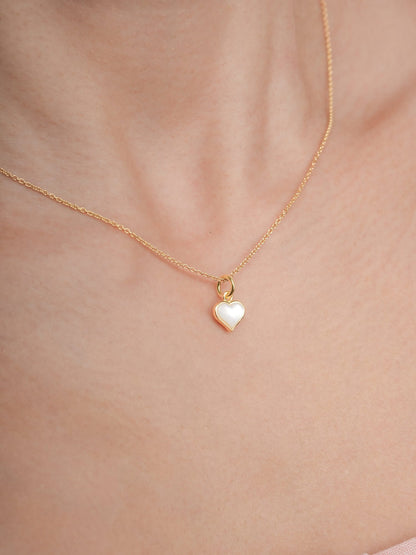 Puffy Heart Reversible Necklace 18K Gold (3) – Mondays Made Flower & Birthstone Jewelry Singapore