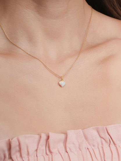 Puffy Heart Reversible Necklace 18K Gold (4) – Mondays Made Flower & Birthstone Jewelry Singapore