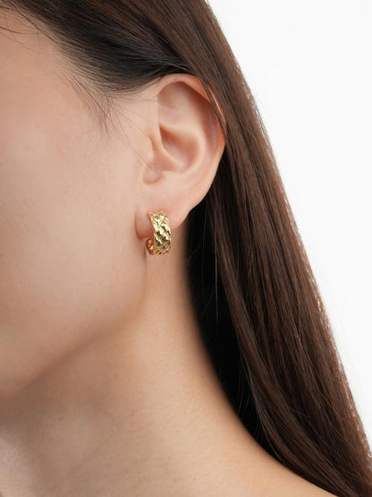Puffy Quilt Hoop Earrings – Mondays Made Flower & Birthstone Jewelry Singapore