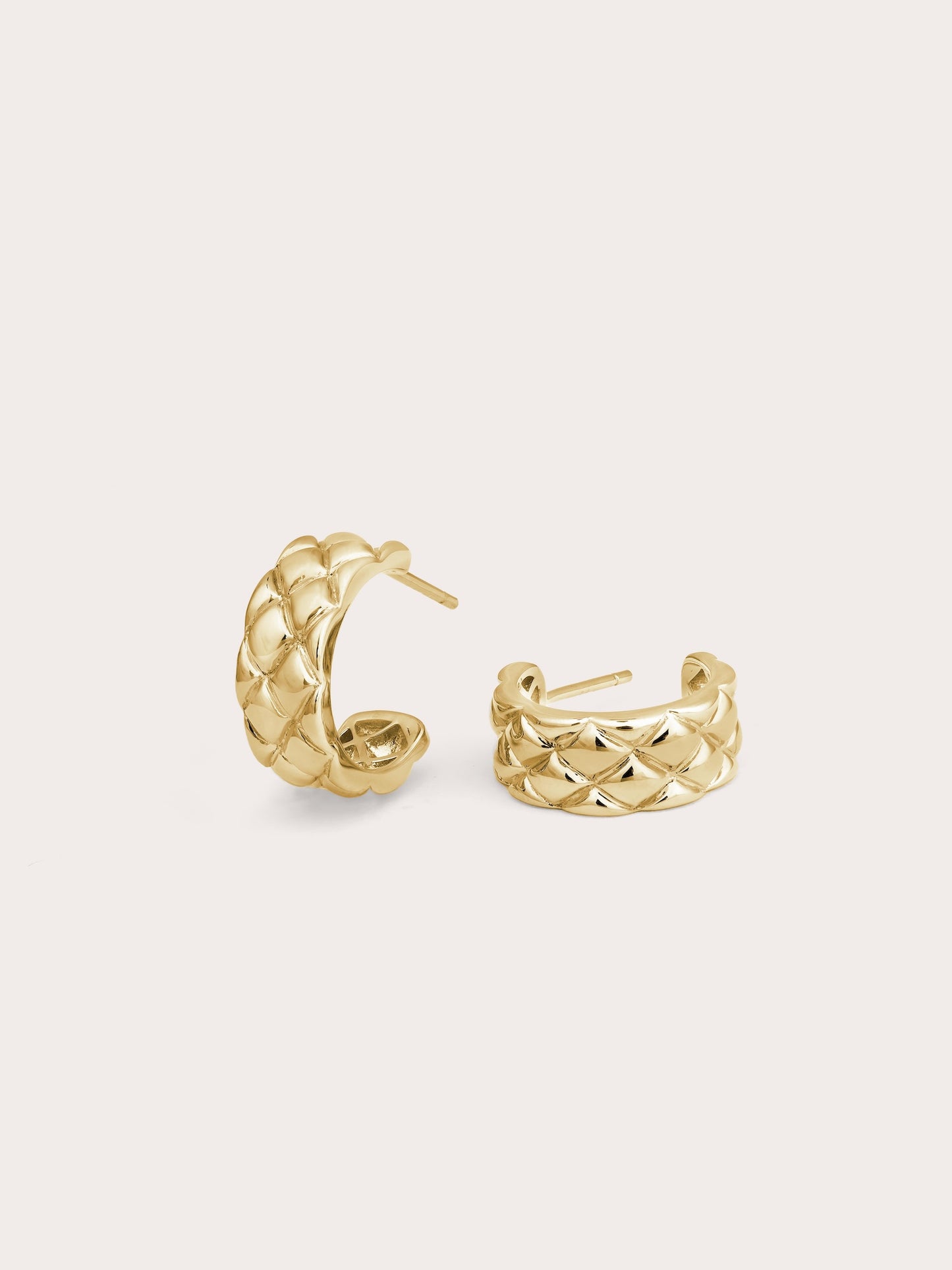 Puffy Quilt Hoop Earrings