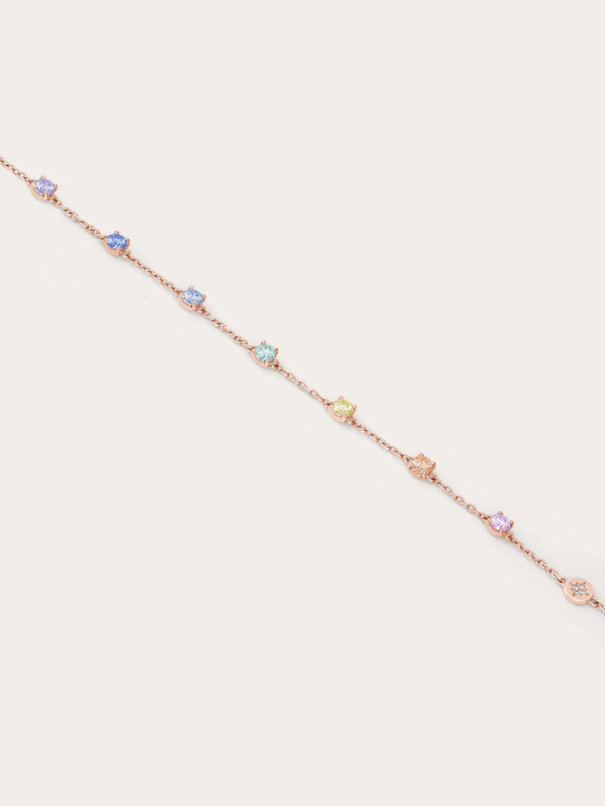 Rainbow Moissanite Station Bracelet