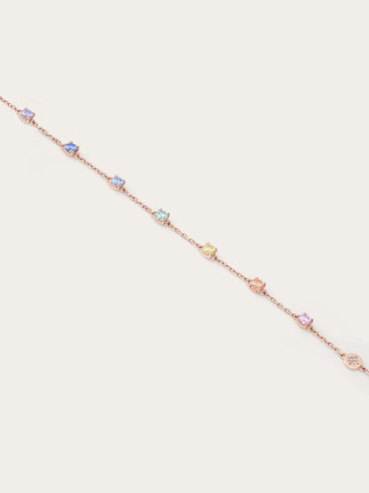 Rainbow Moissanite Station Bracelet