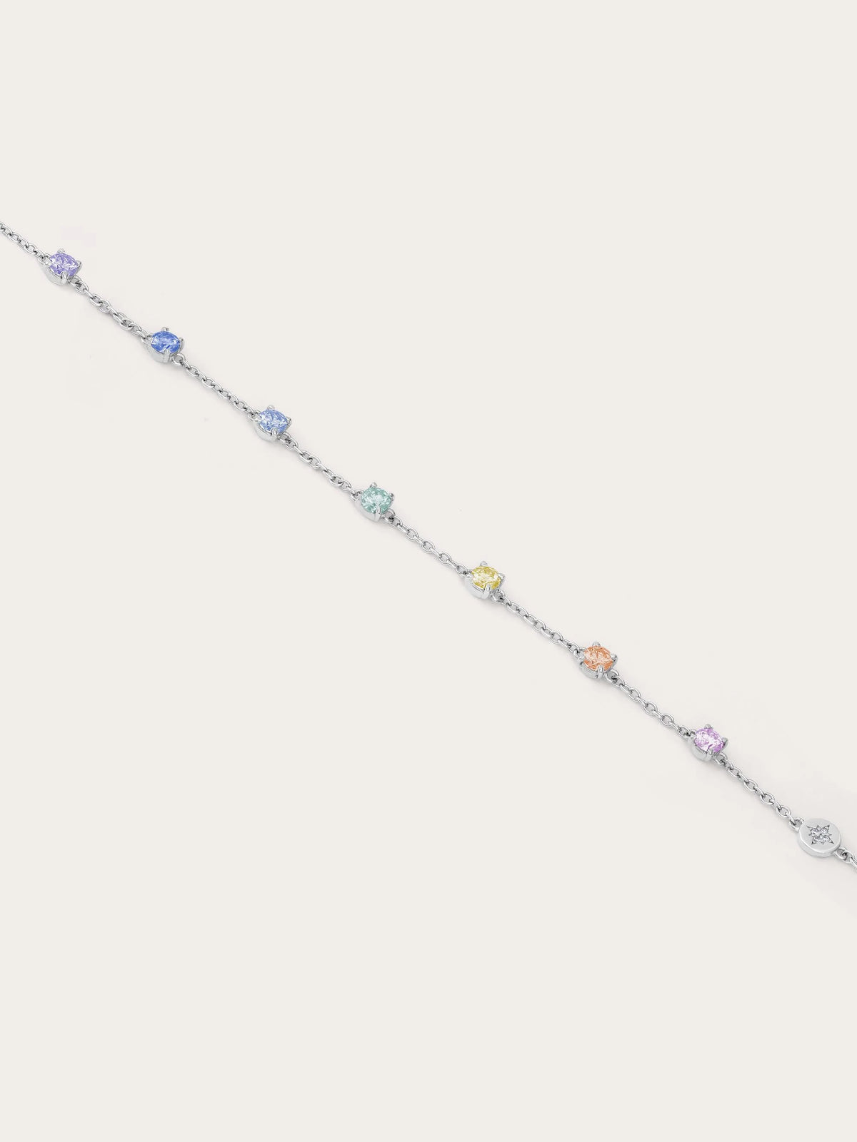 Rainbow Moissanite Station Bracelet