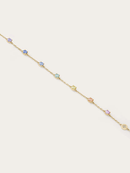 Rainbow Moissanite Station Bracelet