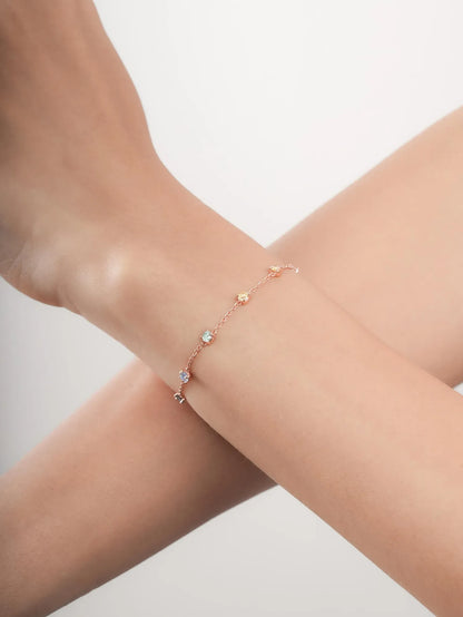 Rainbow Moissanite Station Bracelet