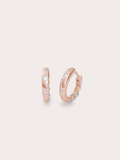 Rainbow Moissanites 18K Rose Gold – Mondays Made Flower & Birthstone Jewelry Singapore