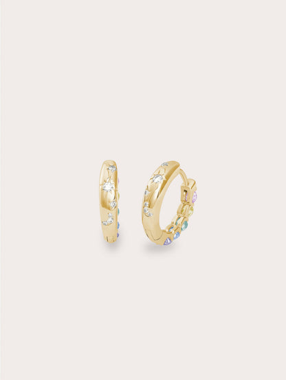 Rainbow Moissanites 18K Gold (2) – Mondays Made Flower & Birthstone Jewelry Singapore