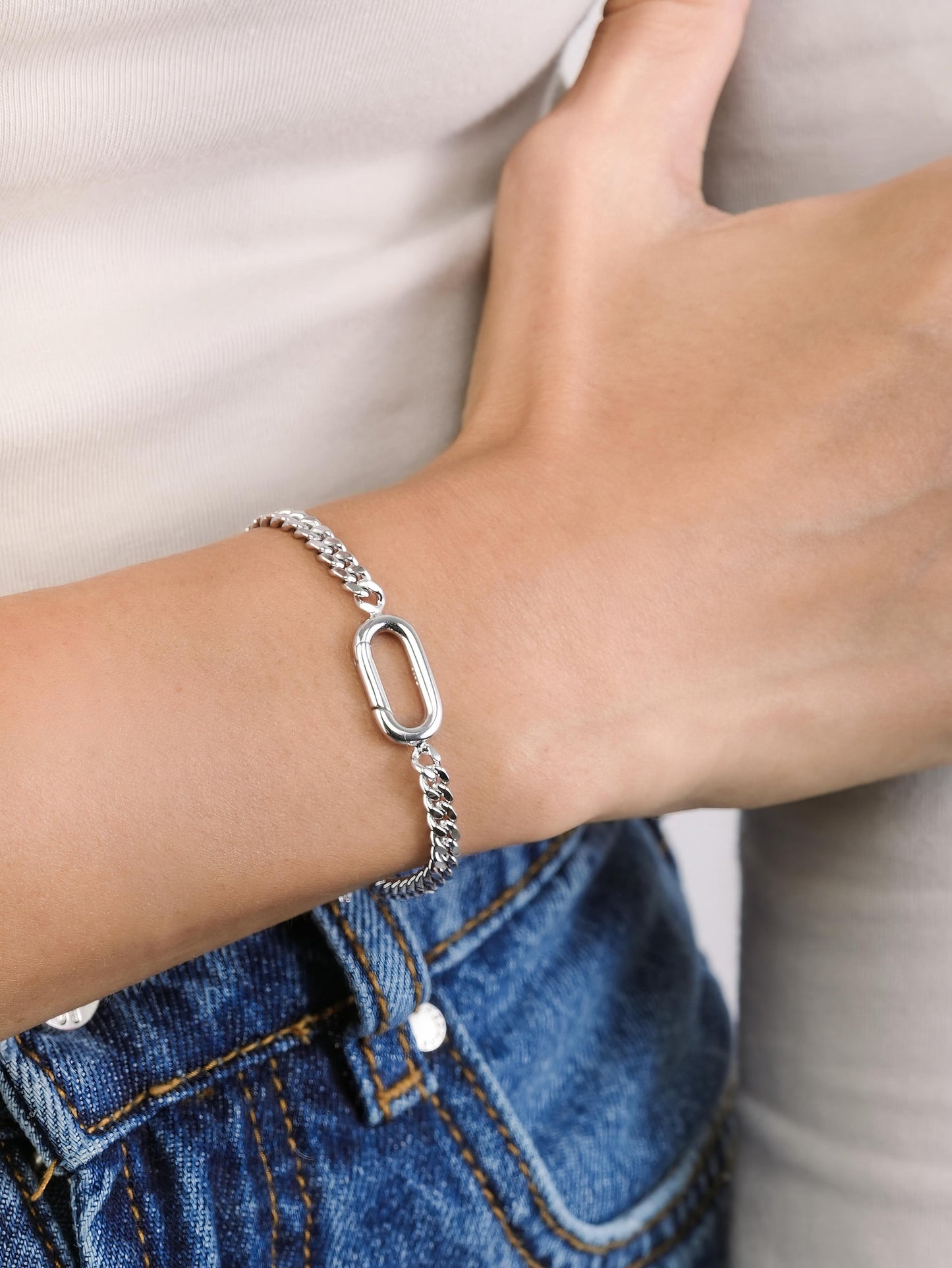 Curb Chain Charm Bracelet