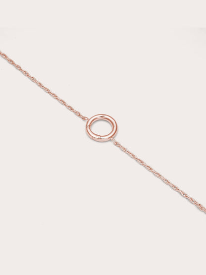 Rope Chain Charm Bracelet 18K Rose Gold (1) – Mondays Made Flower & Birthstone Jewelry Singapore