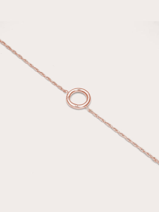 Rope Chain Charm Bracelet 18K Rose Gold (1) – Mondays Made Flower & Birthstone Jewelry Singapore