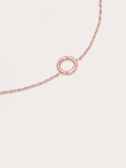 Rope Chain Charm Bracelet 18K Rose Gold (2) – Mondays Made Flower & Birthstone Jewelry Singapore