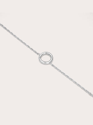 Rope Chain Charm Bracelet S925 Silver Rhodium (1) – Mondays Made Flower & Birthstone Jewelry Singapore