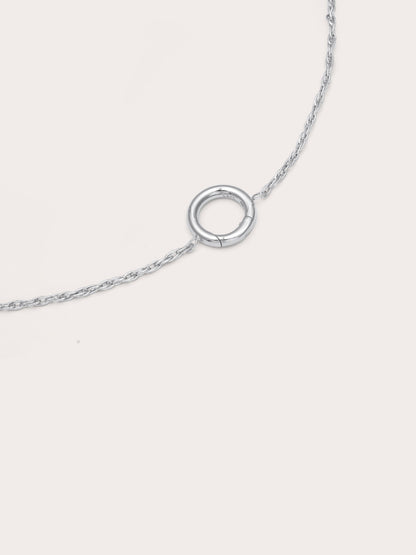 Rope Chain Charm Bracelet S925 Silver Rhodium (2) – Mondays Made Flower & Birthstone Jewelry Singapore