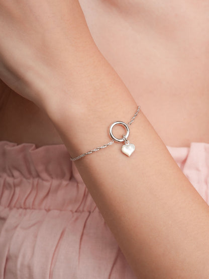 Rope Chain Charm Bracelet S925 Silver Rhodium (5) – Mondays Made Flower & Birthstone Jewelry Singapore