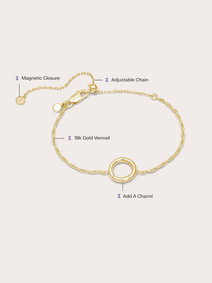 Rope Chain Charm Bracelet 18K Gold (3) – Mondays Made Flower & Birthstone Jewelry Singapore