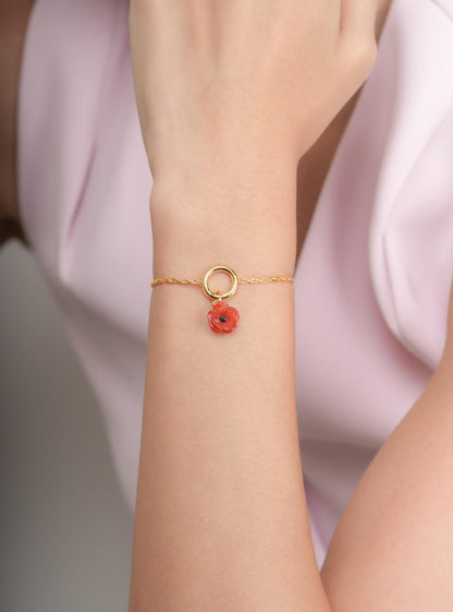 Rope Chain Charm Bracelet 18K Gold (4) – Mondays Made Flower & Birthstone Jewelry Singapore
