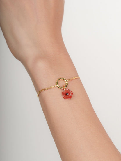 Rope Chain Charm Bracelet 18K Gold (5) – Mondays Made Flower & Birthstone Jewelry Singapore
