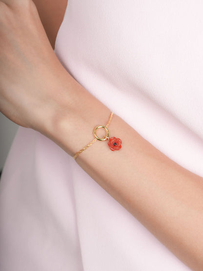 Rope Chain Charm Bracelet 18K Gold (6) – Mondays Made Flower & Birthstone Jewelry Singapore
