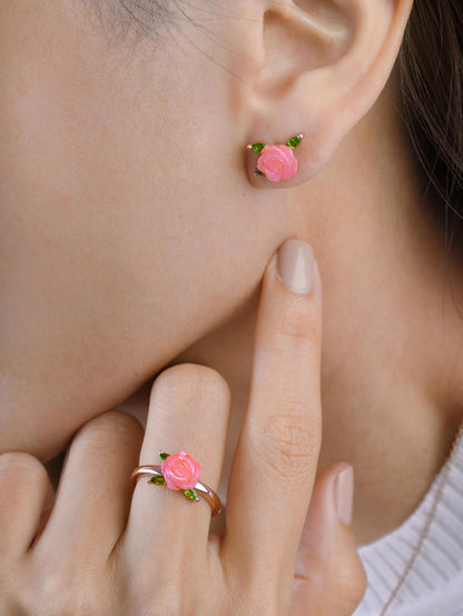 Rose Ring 18K Rose Gold (2) – Mondays Made Flower & Birthstone Jewelry Singapore