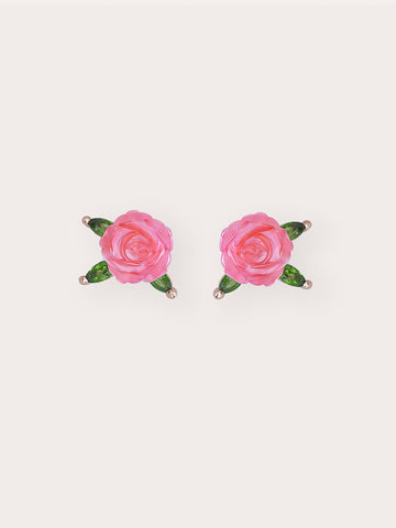Rose Stud 18K Rose Gold – Mondays Made Flower & Birthstone Jewelry Singapore