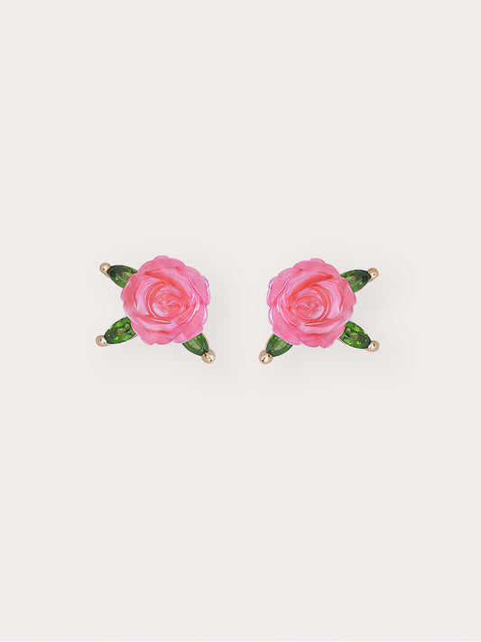 Rose Stud 18K Gold – Mondays Made Flower & Birthstone Jewelry Singapore