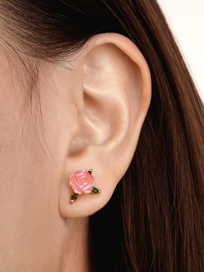 Rose Studs 18K Rose Gold S2ps – Mondays Made Flower & Birthstone Jewelry Singapore