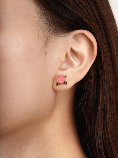 Rose Studs 18K Gold S2ps – Mondays Made Flower & Birthstone Jewelry Singapore