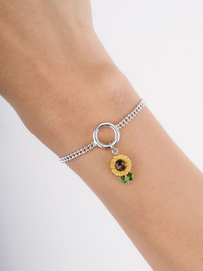 Duo Bead Bracelet S925 Silver Rhodium (3) – Mondays Made Flower & Birthstone Jewelry Singapore