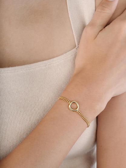 Duo Bead Bracelet 18K Gold (10) – Mondays Made Flower & Birthstone Jewelry Singapore
