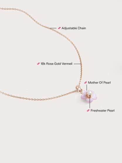 Sakura Necklace 18K Rose Gold Flat – Mondays Made Flower & Birthstone Jewelry Singapore