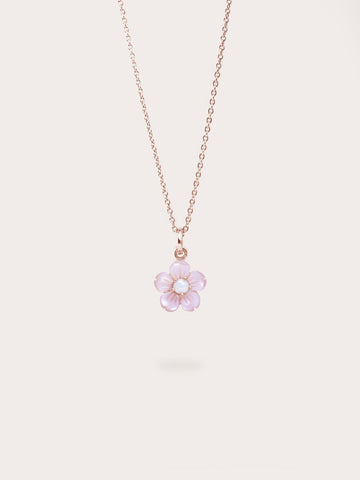 Sakura Necklace 18K Rose Gold (1) – Mondays Made Flower & Birthstone Jewelry Singapore