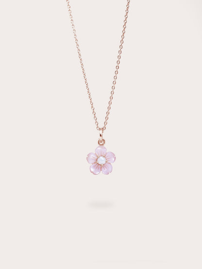 Sakura Necklace 18K Rose Gold (1) – Mondays Made Flower & Birthstone Jewelry Singapore