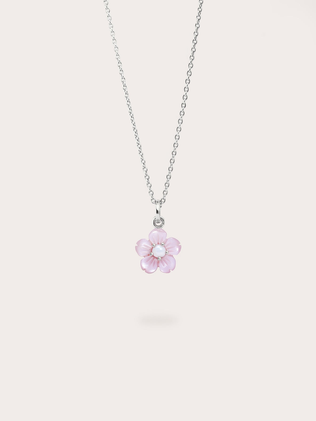 Sakura Necklace S925 Silver Rhodium (1) – Mondays Made Flower & Birthstone Jewelry Singapore