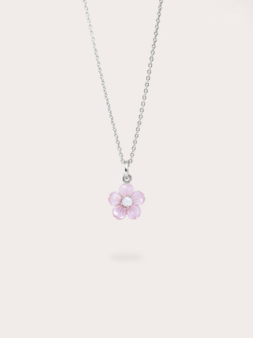 Sakura Necklace S925 Silver Rhodium (1) – Mondays Made Flower & Birthstone Jewelry Singapore