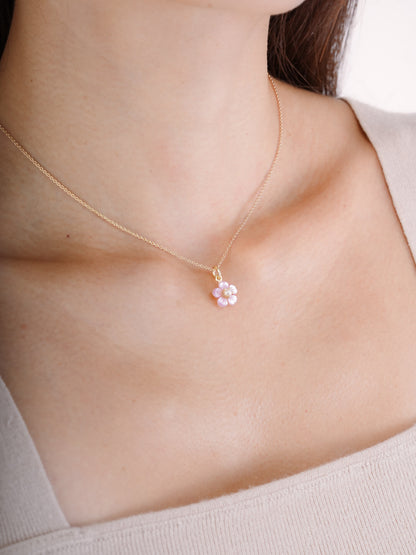 Sakura Necklace 18K Gold S925 Silver Rhodium (1) – Mondays Made Flower & Birthstone Jewelry Singapore