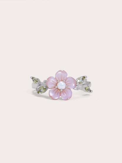 Sakura Ring S925 Silver Rhodium (1) – Mondays Made Flower & Birthstone Jewelry Singapore