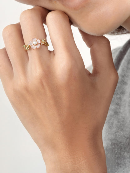 Sakura Ring 18K Gold (2) – Mondays Made Flower & Birthstone Jewelry Singapore