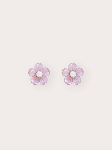Sakura Stud S925 Silver Rhodium – Mondays Made Flower & Birthstone Jewelry Singapore